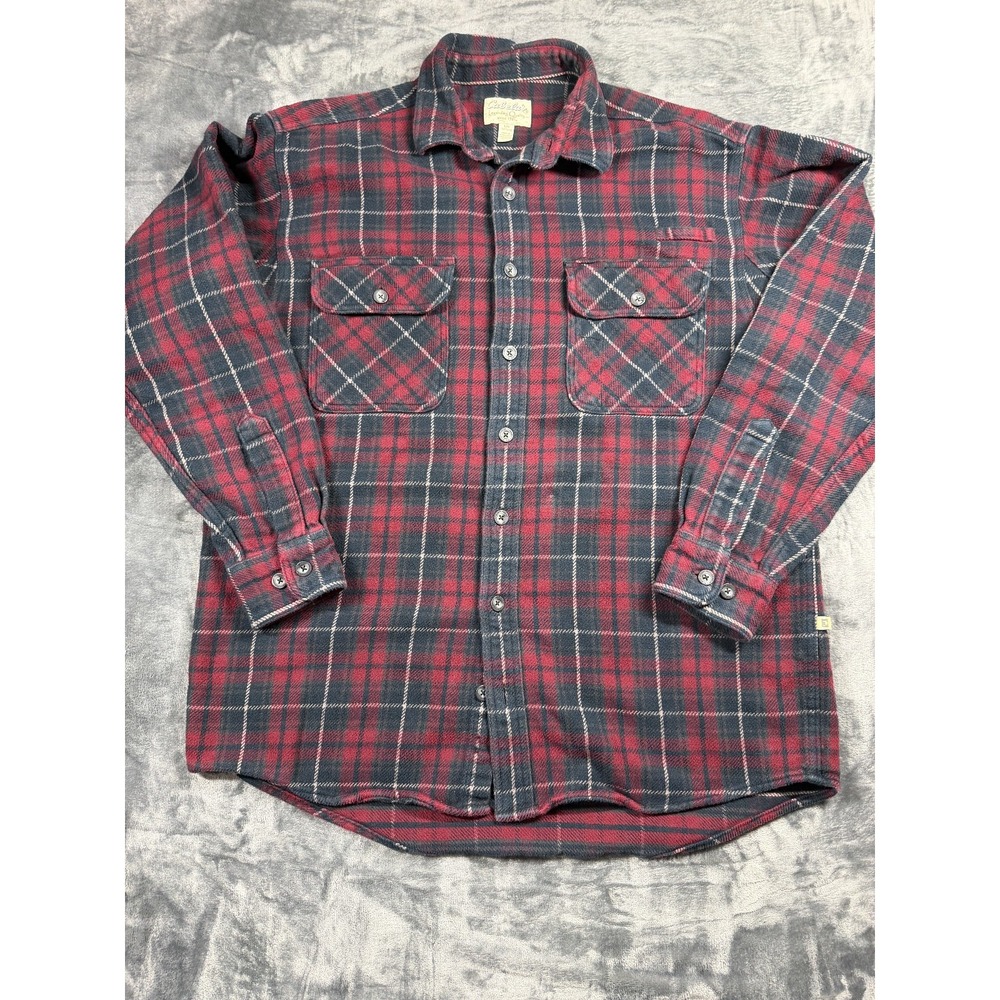 Cabela's Heavyweight Plaid Flannel Shirt Men L